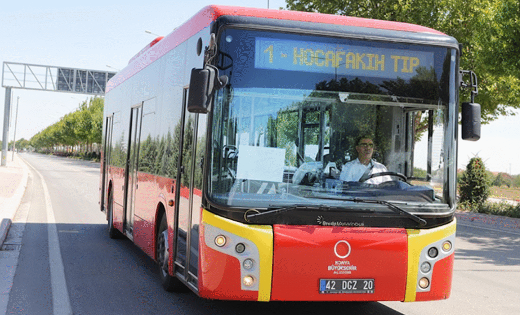 konya 1 numara otobüs saatleri 2025